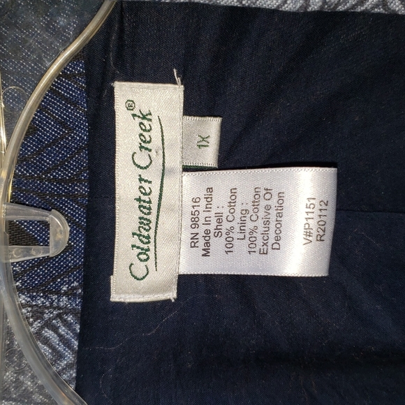 SOLD Vintage Coldwater Creek Multi Blue Denim Jacket Size 1X - Picture 5 of 6